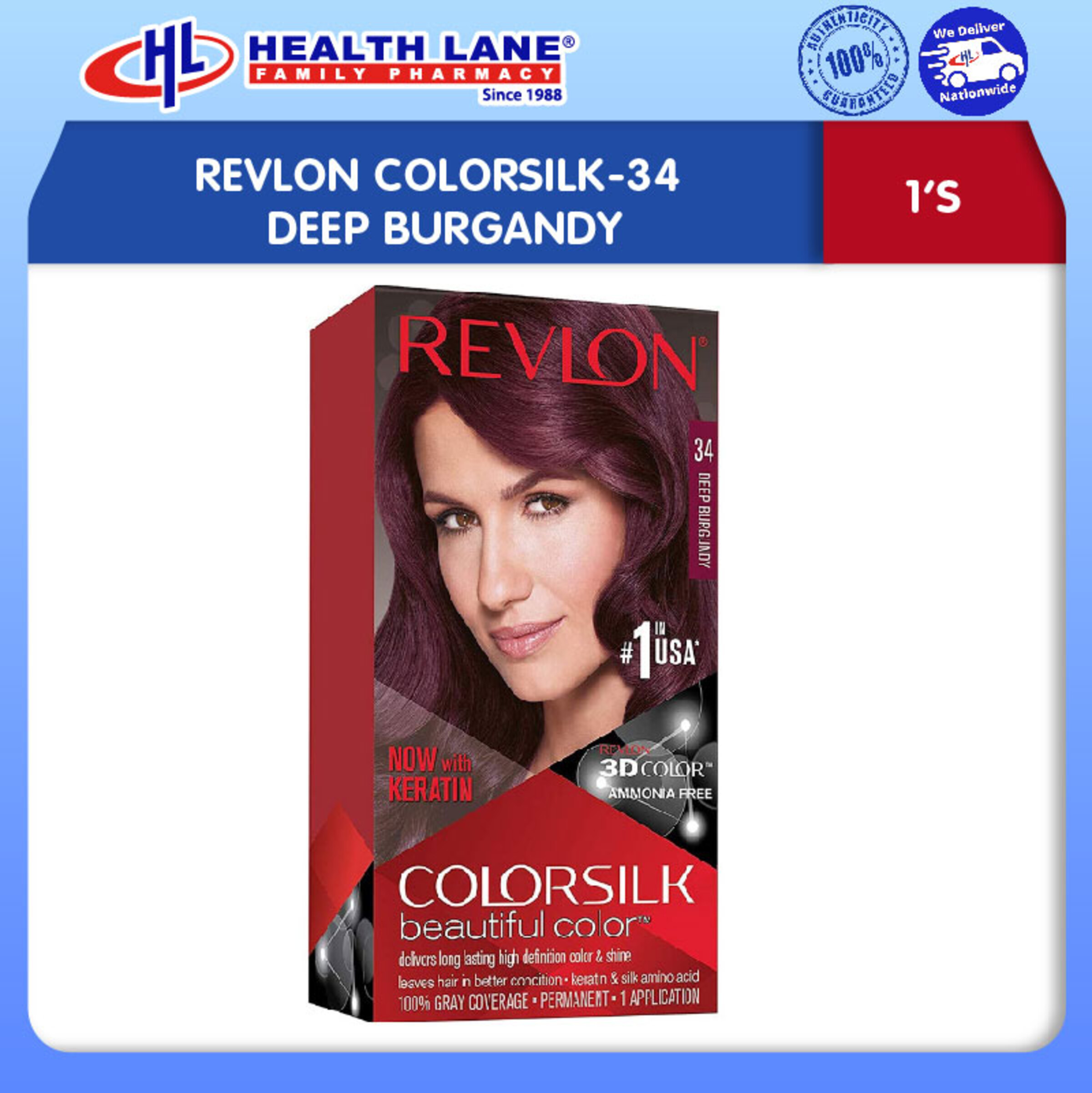 REVLON COLORSILK-34 DEEP BURGANDY | Health Lane eStore